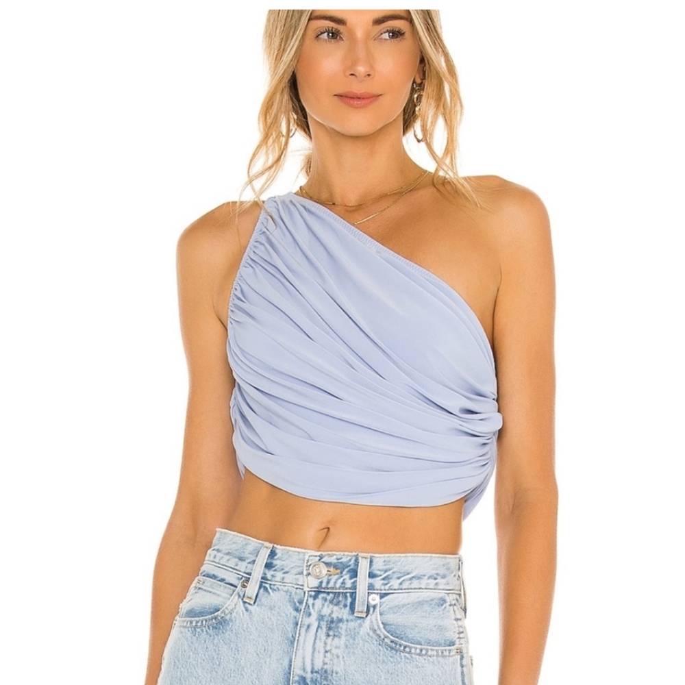 Light Blue Ruched Skirt - Picture 2 of 3